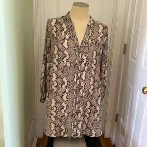 Snakeskin print tunic/dress length blouse